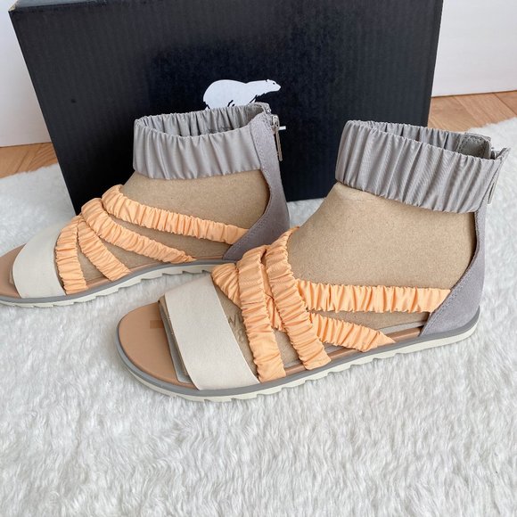 Sorel Ella II Ankle Strap Women's Sandals, Gray/Orange, Size 8 - Picture 5 of 9